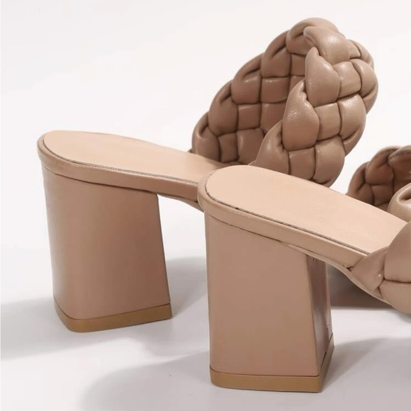 Apricot Braided Slip-On Sandal/Heels - Picture 6 of 14